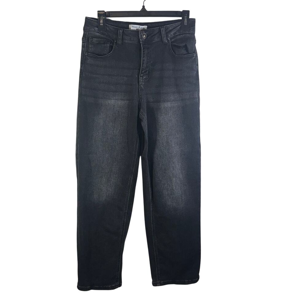 Wax Jean Black High Rise Straight Leg Jeans Women's 5/27 Stretch Denim